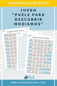 Enseña modismos en clase de español con este puzzle ideal para descubrirlos. #activity #spanishteacher