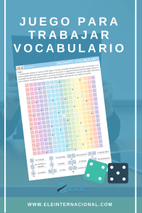 Juego de mesa para trabajar con vocabulario. Para todos los niveles. Divertido y rápido de utilizar. #profedeele #spanishteacher.