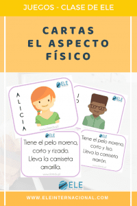 Juegos para practicar descripciones físicas. Cartas para aprender a describir en clase de ELE. #spanishteacher #profedeele