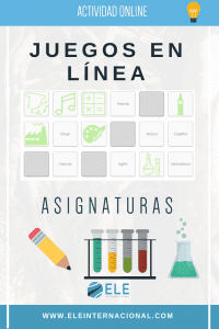Actividades online. Juegos de vocabulario en clase de español. Las asignaturas. Learn Spanish online.