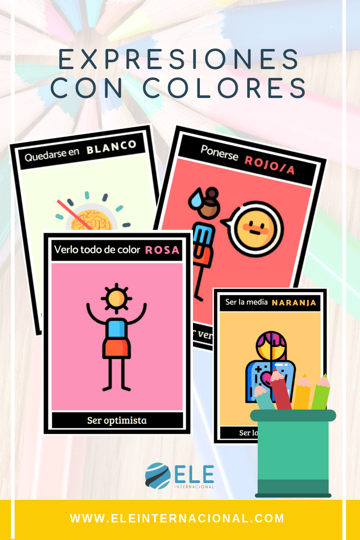 Expresiones con colores, para clase de español. Cultura en clase de español. Ideas para clase de español. Ideas for Spanish lesson.