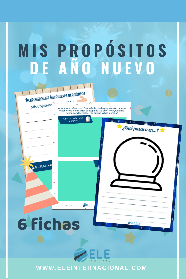 Mis propósitos de año nuevo. Actividades para trabajar los propósitos. #spanishteacher #profedeele