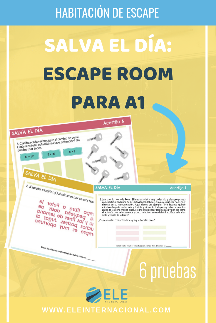 Juega a este divertido y didáctico escape room en clase de ELE. #spanishteacher #activity