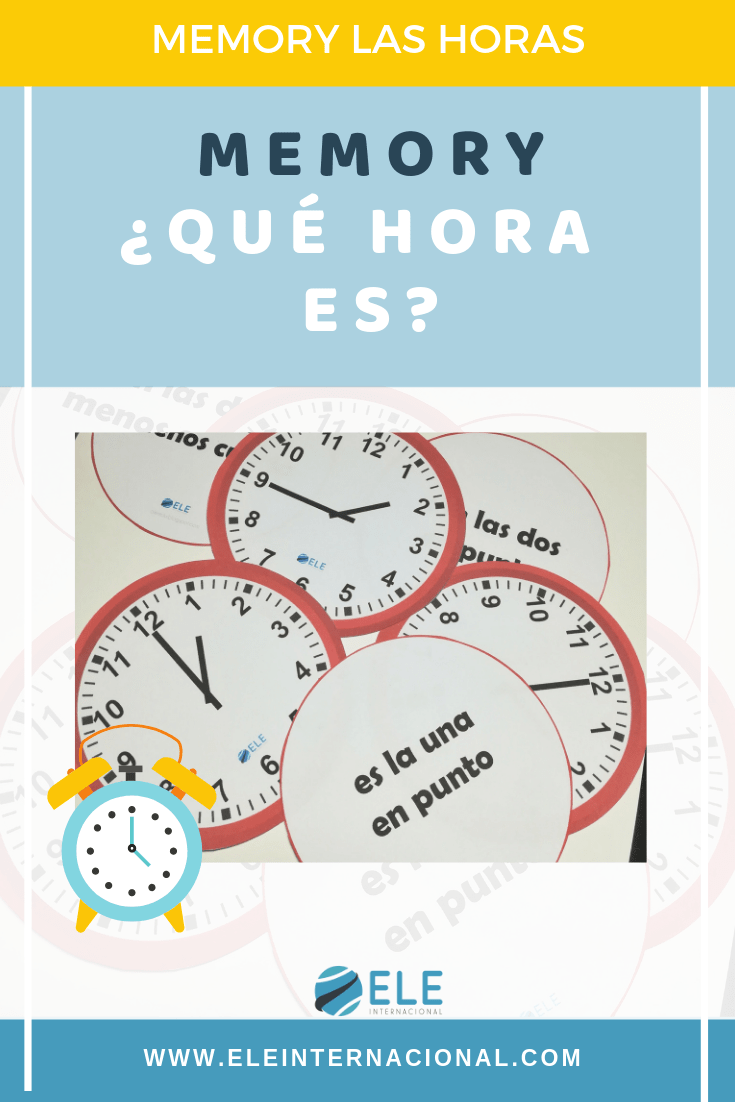 El memory de las horas es una actividad ideal para conocer más sobre el tiempo en clase de español. #spanishteacher #activity