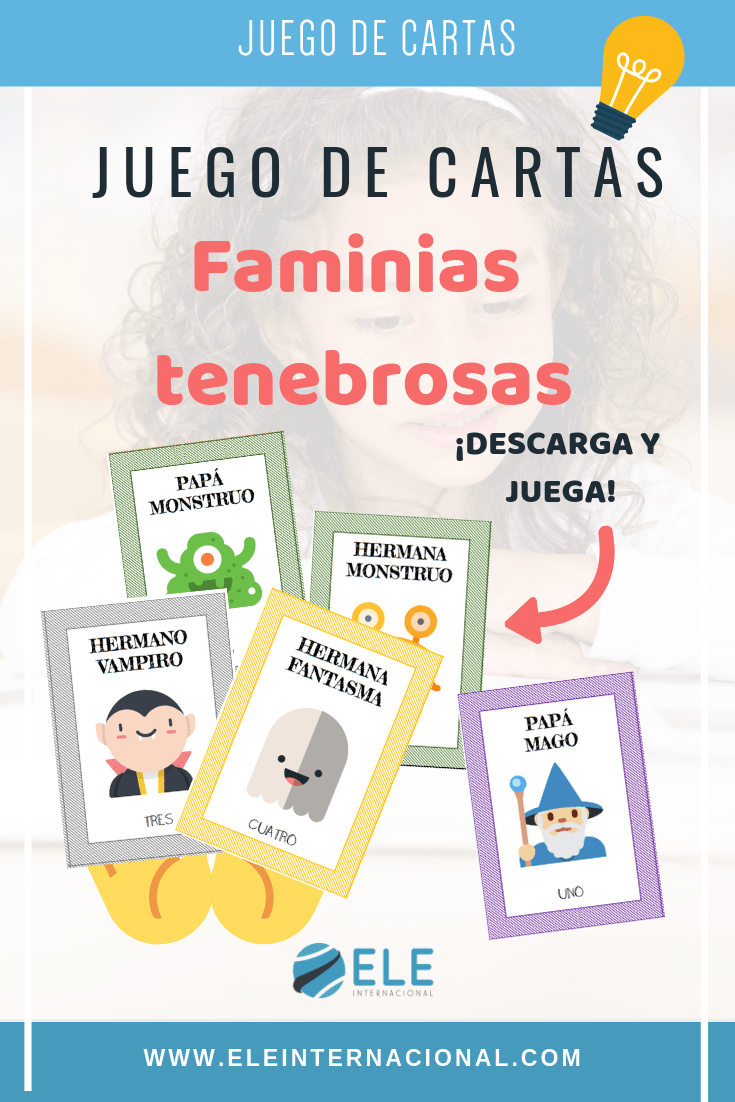 Materiales para trabajar en Halloween. El juego de las familias tenebrosas permitirá a tus alumnos aprender vocabulario y gramática en español con seres terrorífico. #clasedeele #enseñaespañol