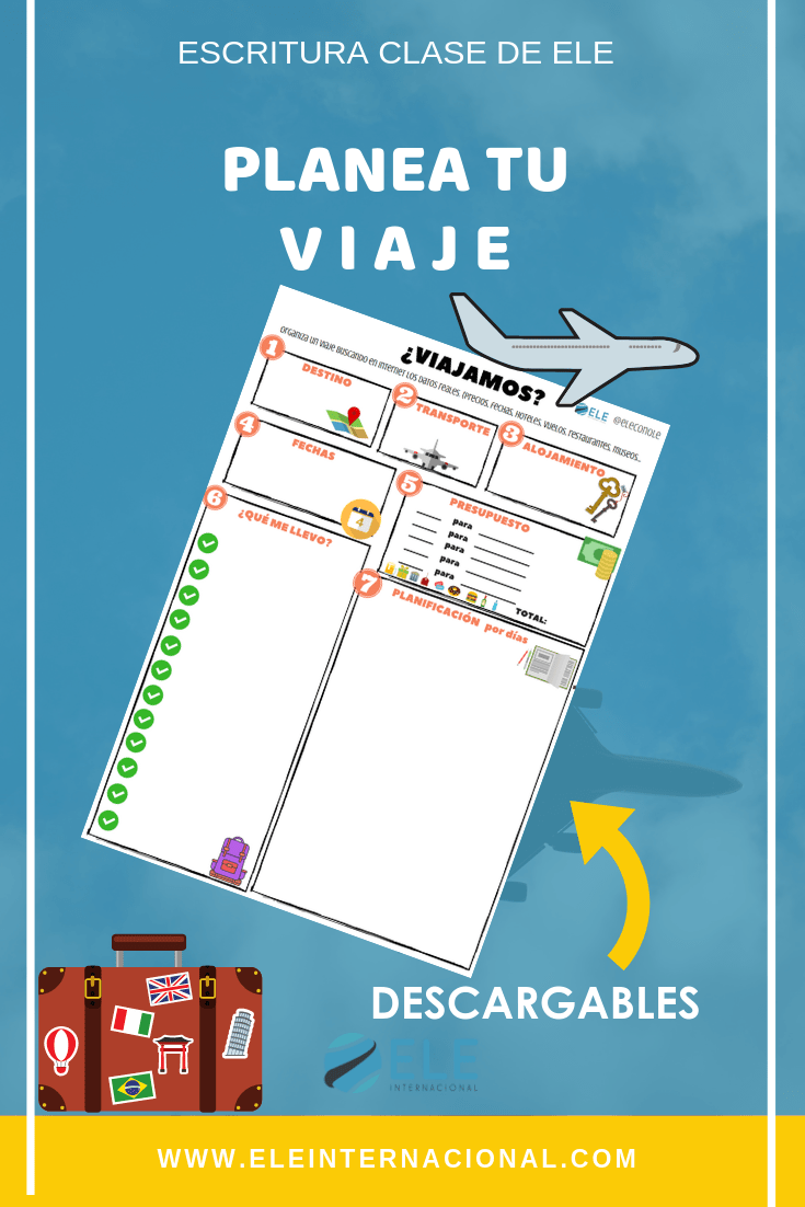 Planea tu viaje en clases de ELE. #spanishteach #activity
