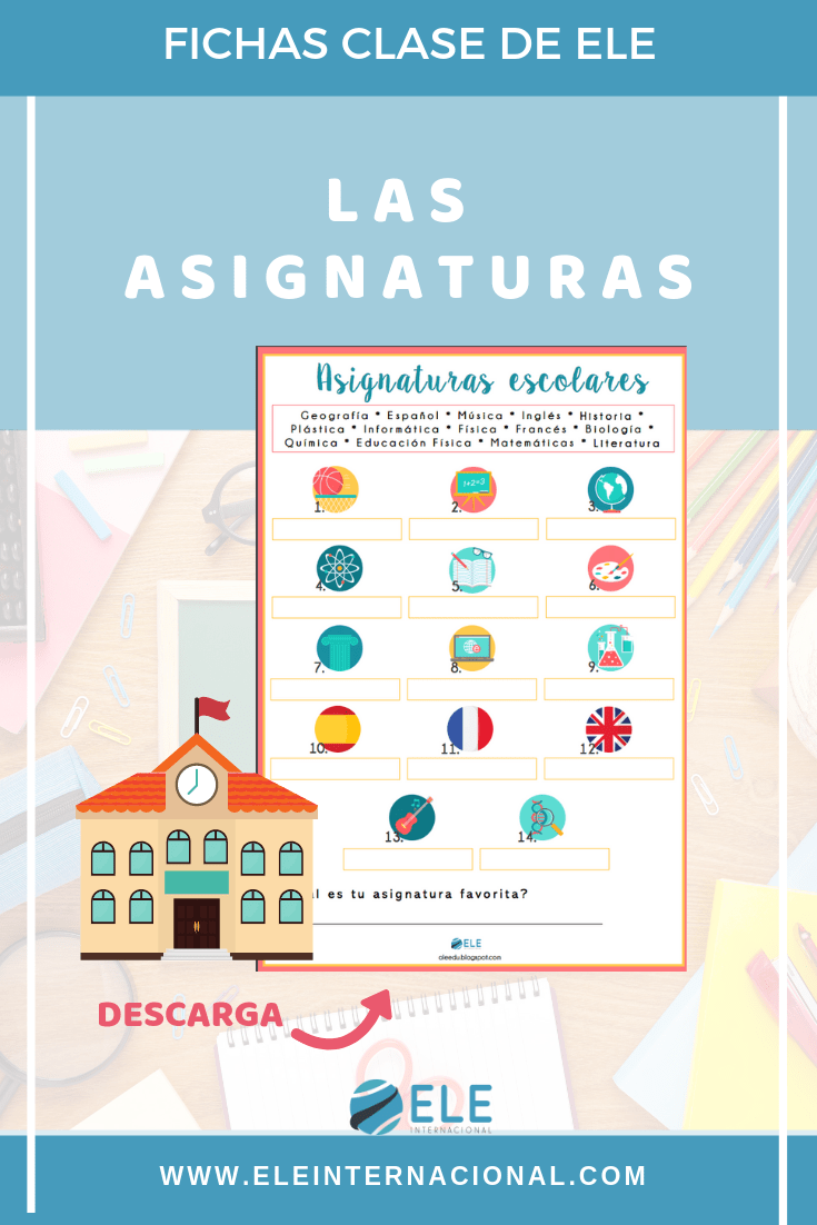 Ficha para conocer las asignaturas escolares favoritas de tus alumnos en clase de ELE. #activity #classroom