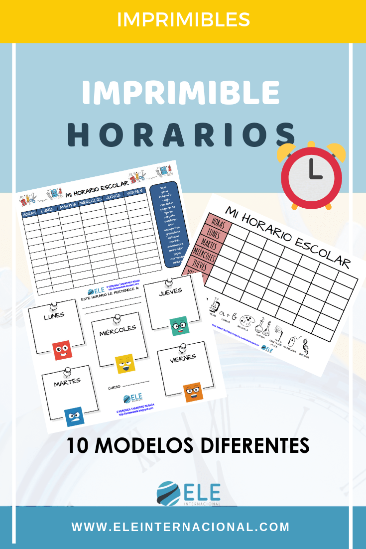 Horarios escolares para la clase de español. #vueltalcole #activity #spanishteacher