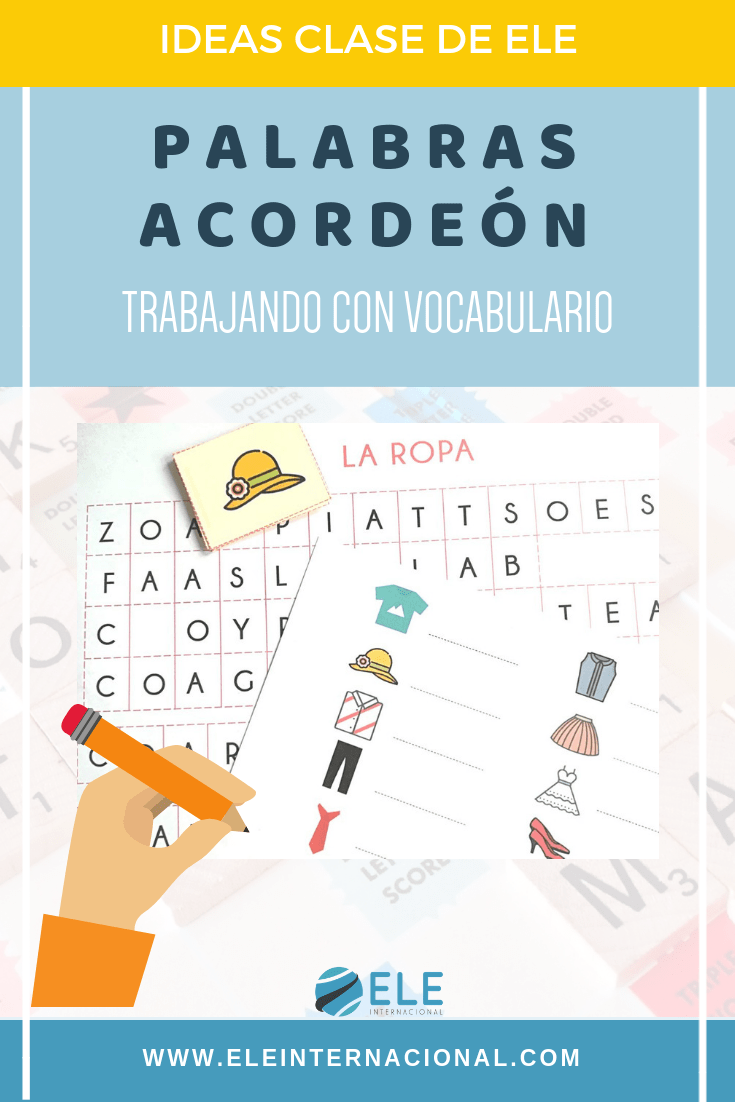 Juego plantillas acordeón para trabajar con vocabulario. Ideas para mejorar el vocabulario. #spanishteacher #profedeele