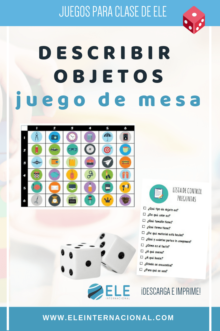 Juego de mesa para practicar las descripciones de objetos