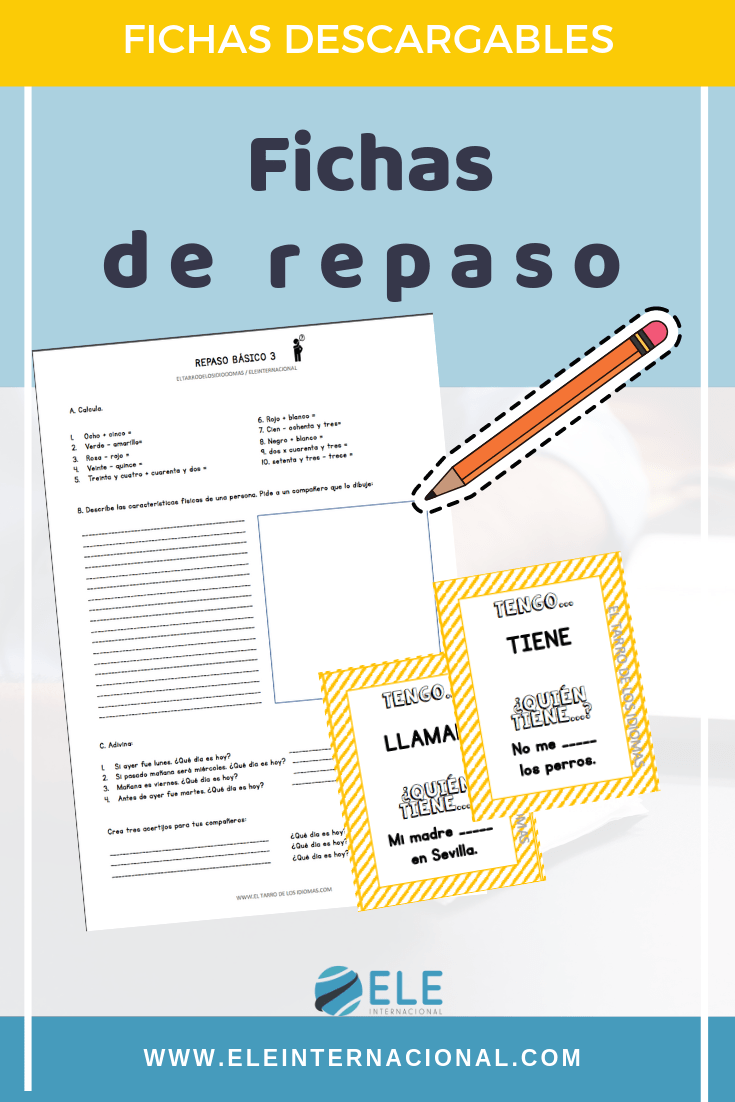 Actividades de repaso para utilizar en clase de Español. Encuentra el error en clase de ELE. Tengo quien tiene. #profedeele #spanishteacher