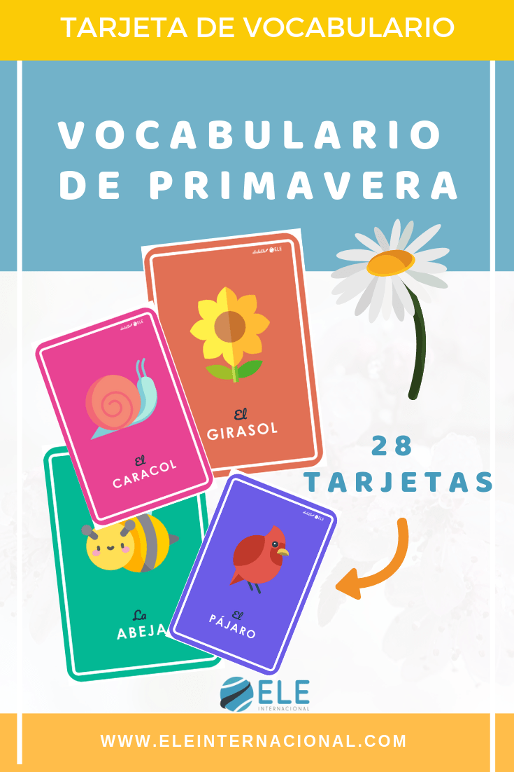 Tarjetas para trabajar vocabulario en clase de español. #vocabularioclaseELE #profedeELE