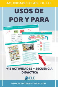 Los diferentes usos de por y para. Actividades y secuenciación didáctica para clase de español. El uso del cómic en clase de ELE. #profedeele #spanishteacher