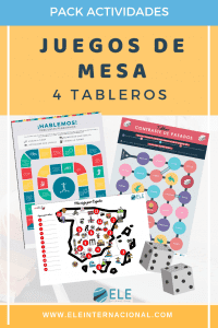 Pack de juegos de mesa para clase de idiomas. Descargables para trabajar en clase. #profedeELE #SpanishTeacher #TeachmoreSpanish 