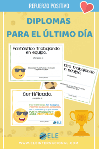 Diplomas para el último día de clase. Hay 20 diferentes para entregar entre tus alumnos. Refuerzo positivo. #spanishteacher #diplomas