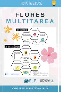 Flores multitarea para la clase de español. 12 recortables para hablar sobre gustos y muchas más cosas en clase de español. #vocabulario #actividades