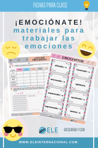 emociones en clase de ELE Actividades para trabajar emociones en clase de español. #inteligenciaemocional Fichas y tarjetas perfectas para tus clases.