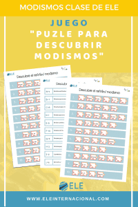 Enseña modismos en clase de español con este puzzle ideal para descubrirlos. #activity #spanishteacher