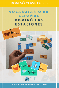 Las estaciones en clases de ELE. Juego de mesa dominó. Vocabulario las estaciones. #profedeele #Spanishteacher