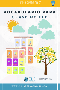 Fichas para trabajar el tiempo atmosférico. Fichas y juegos. #profedeele #spanishteacher