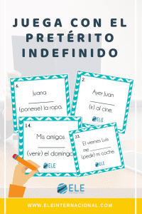 Juega con el pretérito indefinido. Actividad para clase de español. Fichas para trabajar en clase de ELE. #profedeele #español