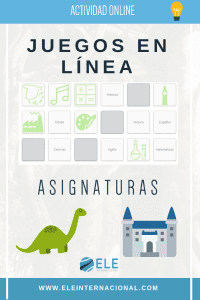 Actividades online. Juegos de vocabulario en clase de español. Las asignaturas. Learn Spanish online.