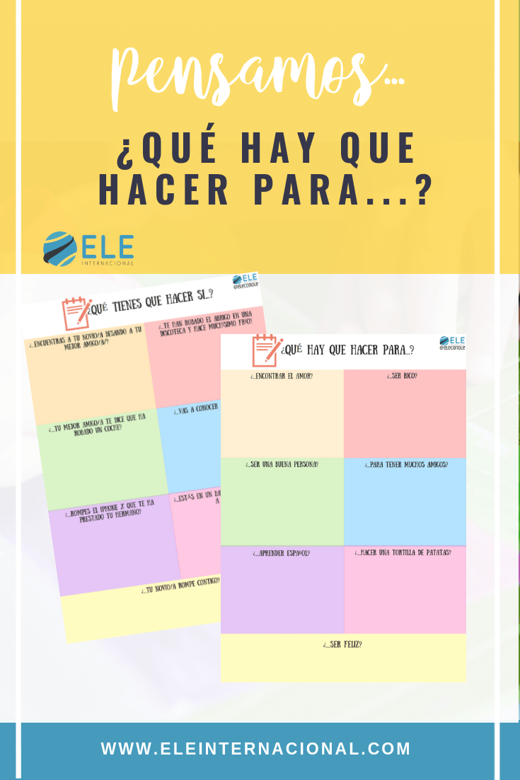 Instrucciones para la vida en clase de ELE. Actividad para que tus alumnos comenten qué hay que hacer en ciertas situaciones. #spanishteacher #activity