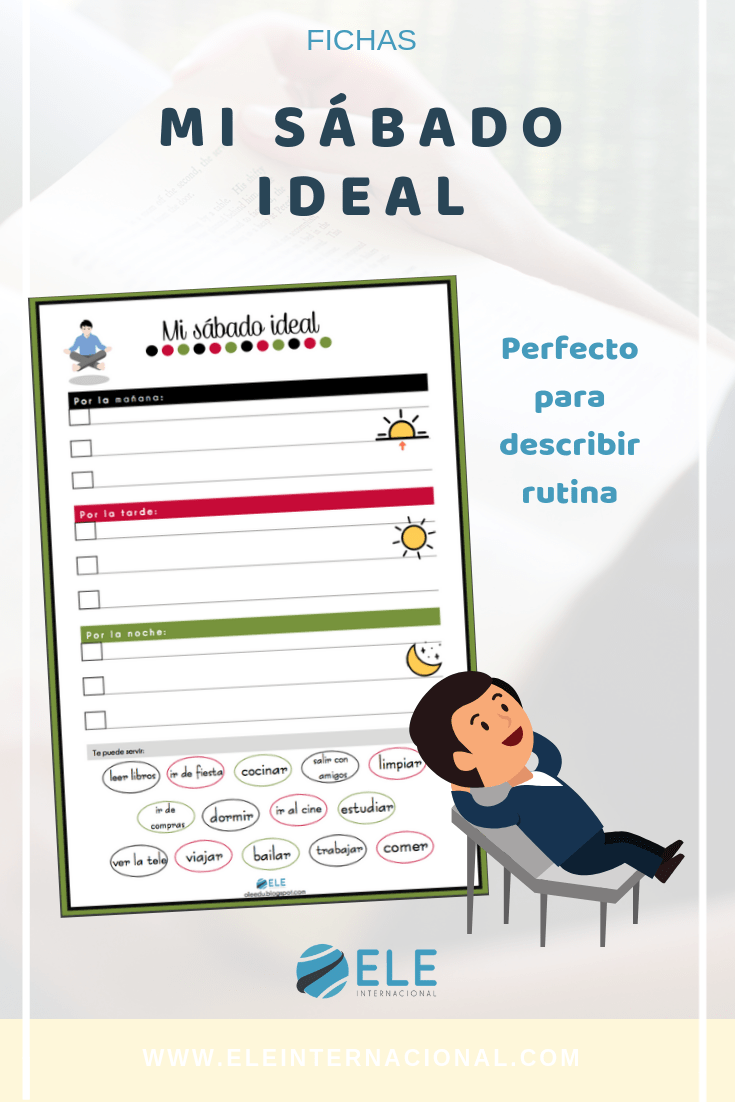 Ficha para planificar tu sábado ideal en clase de ELE. #activity #spanishteacher