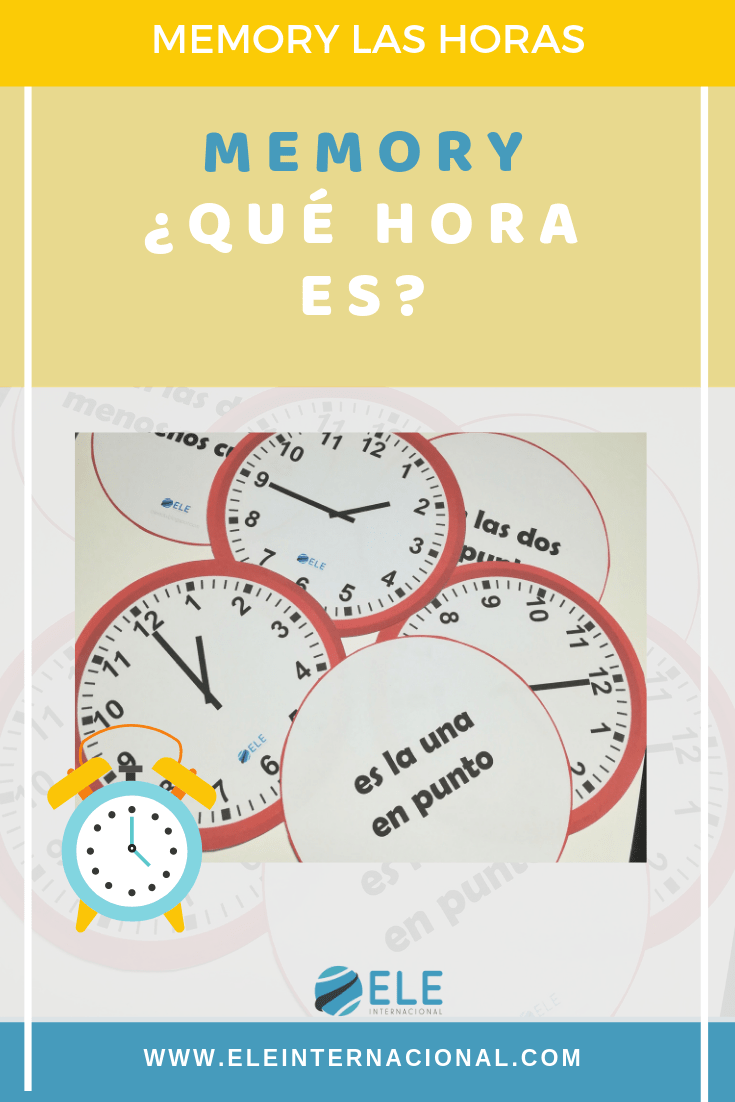 El memory de las horas es una actividad ideal para conocer más sobre el tiempo en clase de español. #spanishteacher #activity