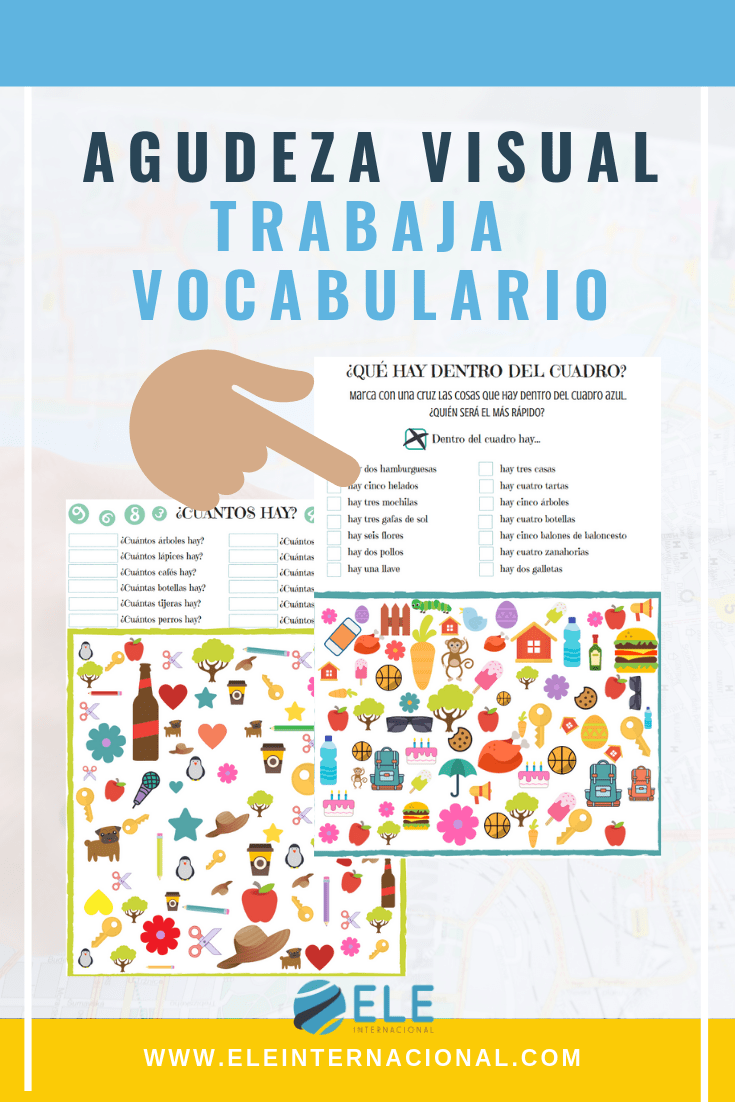 Actividad para trabajar vocabulario. Ejercicio de agudeza visual para tus clases de ELE. #activity #spanishteacher