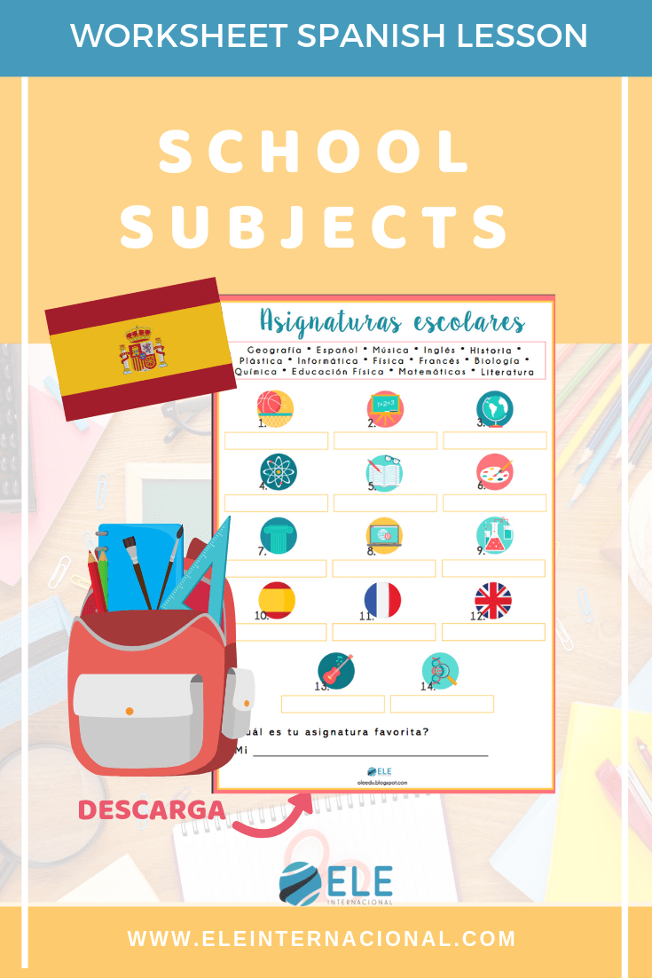 Ficha para conocer las asignaturas escolares favoritas de tus alumnos en clase de ELE. #activity #classroom
