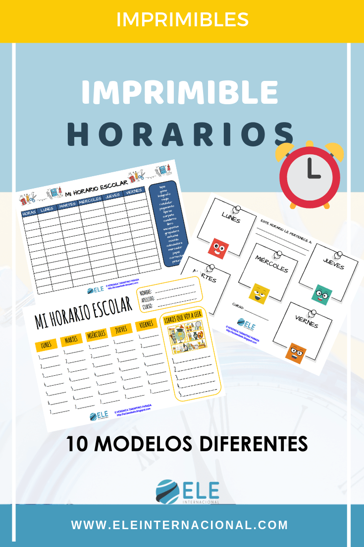 Horarios escolares para la clase de español. #vueltalcole #activity #spanishteacher