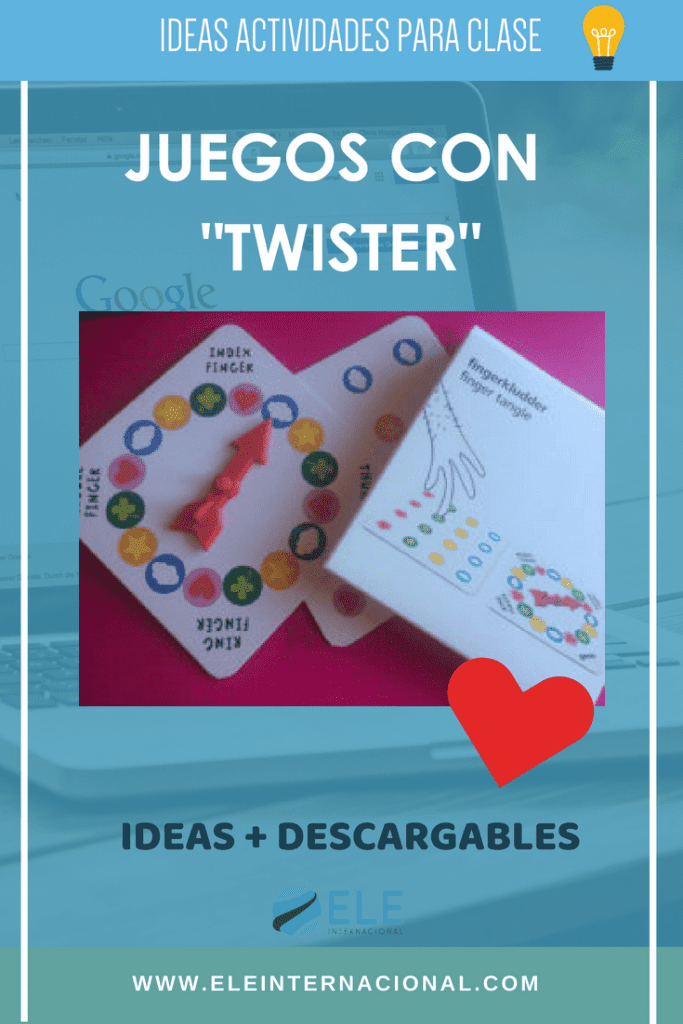 Finger twister Ideas creativas y divertidas para clase de ELE. Juegos de mesa en clase de idiomas. Descargables para clase de español. #spanishteacher #profedeele