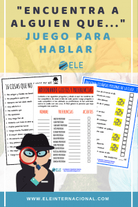 Encuentra a alguien que... Juego para hablar y conocer mejor al grupo en clase de idiomas. Perfecto para los primeros días. #vueltaalcole #clasedeespañol