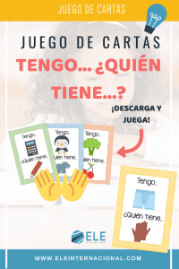 Juego de cartas, tengo quién tiene. Juego para hablar en clase de español. #teachmorespanish #spanishteacher