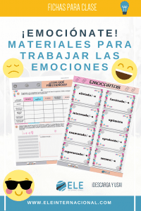 emociones en clase de ELE Actividades para trabajar emociones en clase de español. #inteligenciaemocional Fichas y tarjetas perfectas para tus clases.