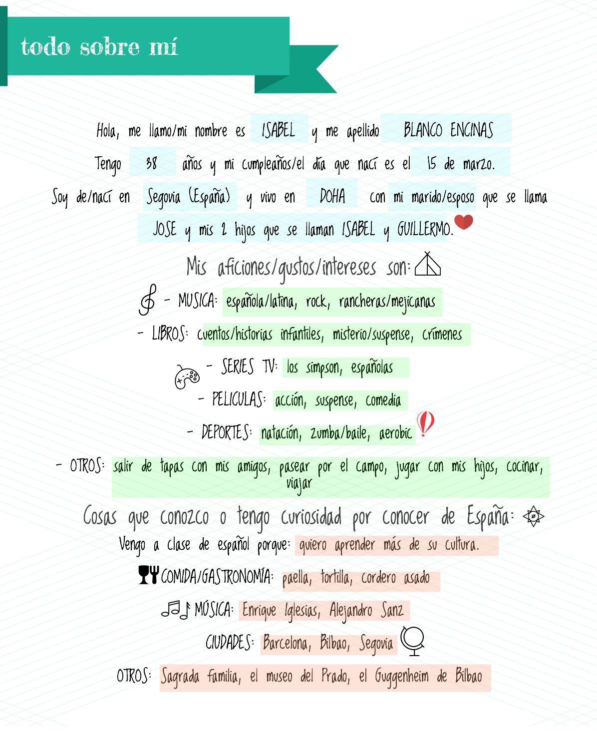 trabajar información personal en clase de idiomas. Todo sobre mi clase de ELE #teachmorespanish #profedeele