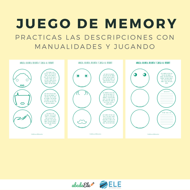 Juego memory descripciones físicas clase de ELE. #spanishteacher #profedeele
