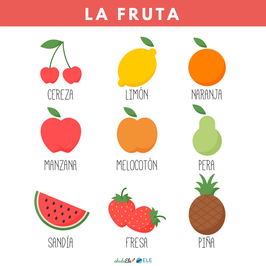 Pósteres vocabulario clase de ELE. Vocabulario fruta clase de ELE. Spanish food fruit. #profedeele Pósteres vocabulario clase de ELE. Vocabulario fruta clase de ELE. Spanish food fruit.