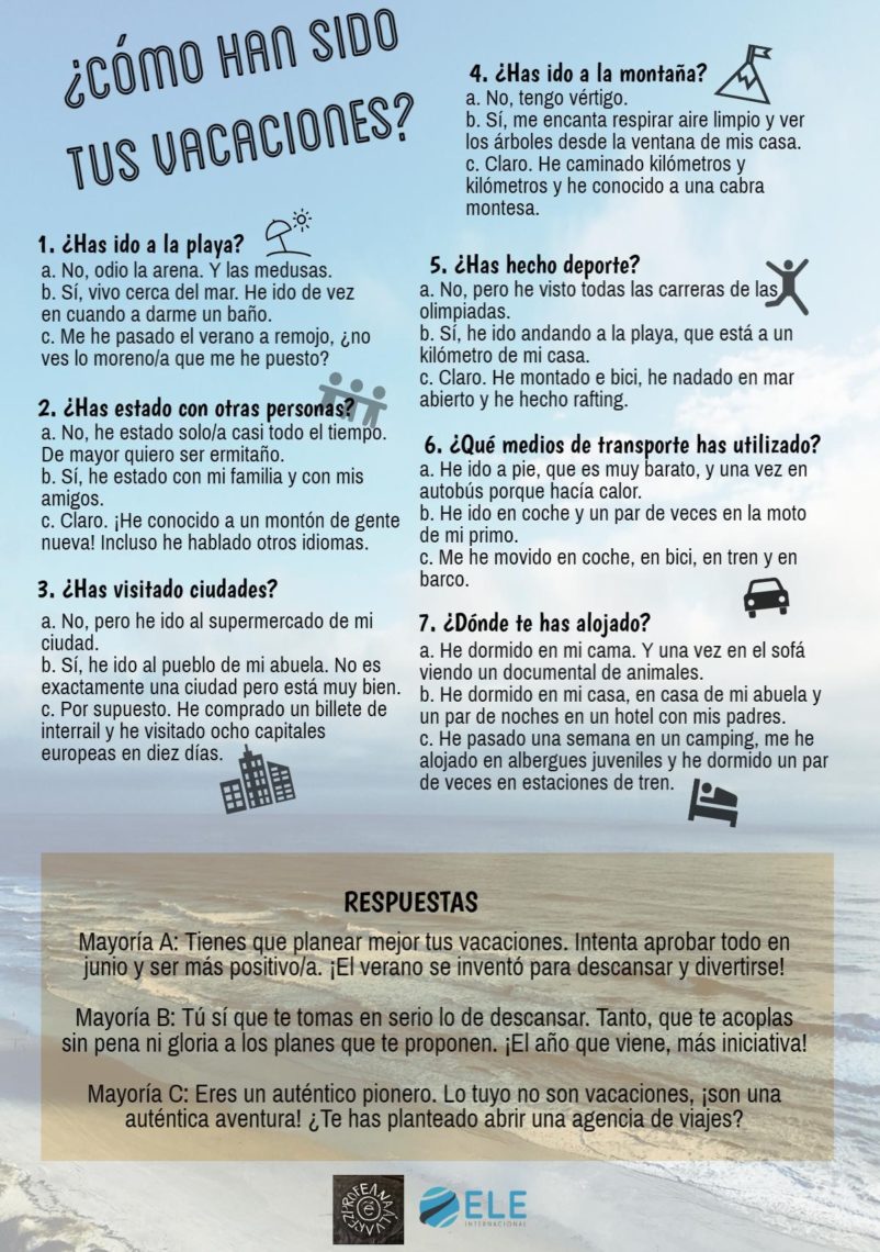 Uso de cuestionarios y test en clase de ELE Ideas para trabajar en clase de español #profedeele Activdades comprensión lectora