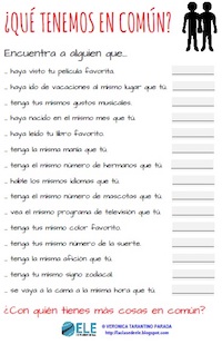 Encuentra a alguien que... Juego para hablar y conocer mejor al grupo en clase de idiomas. Perfecto para los primeros días. #vueltaalcole #clasedeespañol