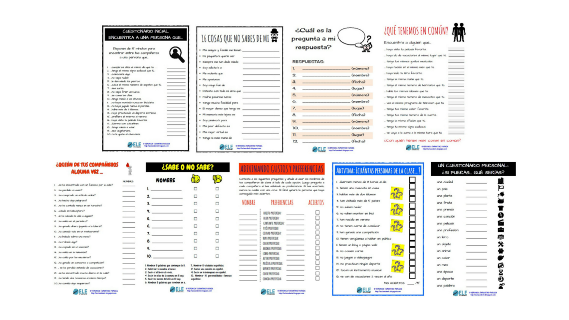 Encuentra a alguien que... Juego para hablar y conocer mejor al grupo en clase de idiomas. Perfecto para los primeros días. #vueltaalcole #clasedeespañol