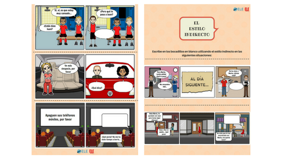 Actividades para trabajar el estilo indirecto Estilo indirecto actividades para clase de español. Juegos y desargables para clase de ELE #teachmoreSpanish #spanishlesson