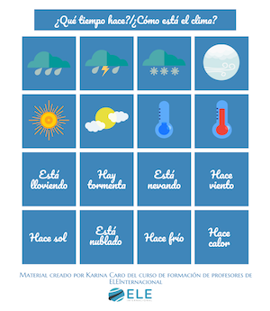 Hablando sobre el clima en la clase de ELE. #weather #actividad