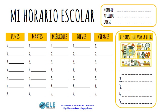 Horarios escolares para la clase de español. #vueltalcole #activity #spanishteacher