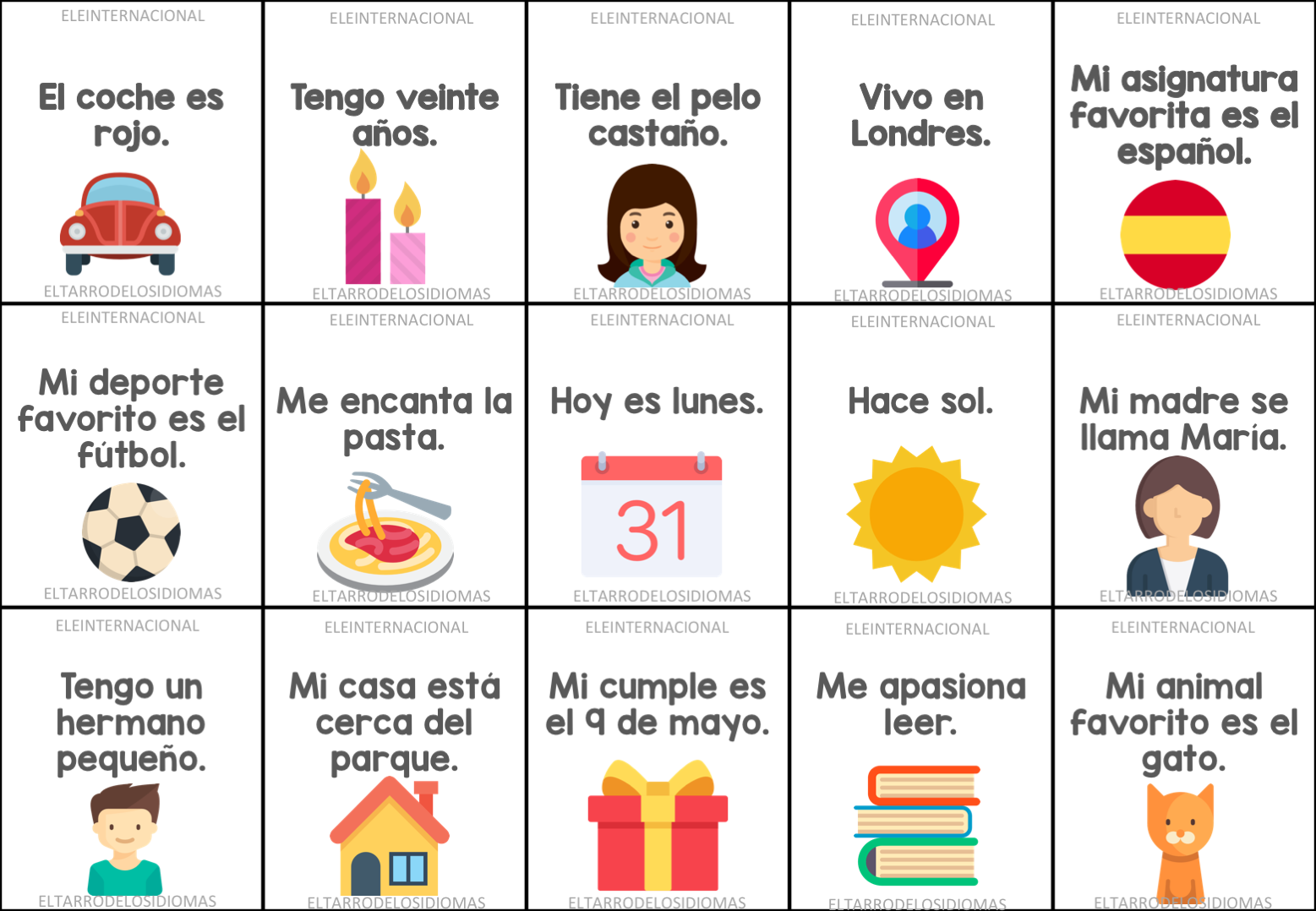 Juego para hablar en clase de ELE. Actividades para mejorar la expresión oral. #spanishteacher