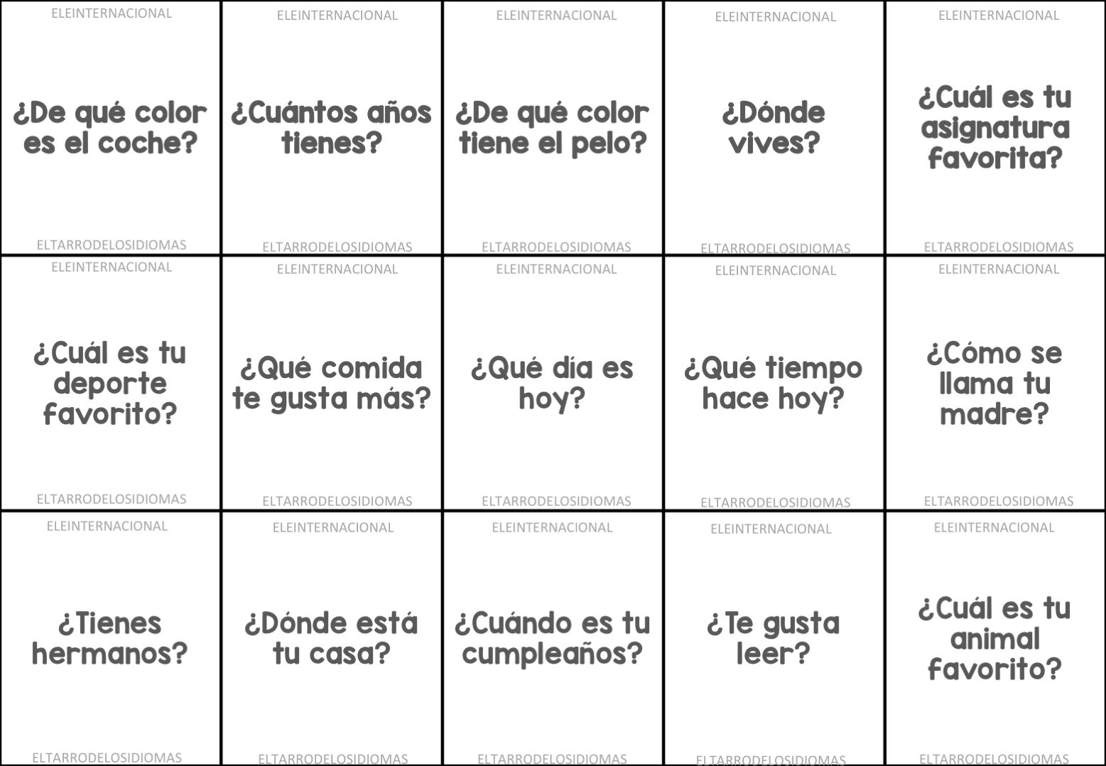 Juego para hablar en clase de ELE. Actividades para mejorar la expresión oral. #spanishteacher