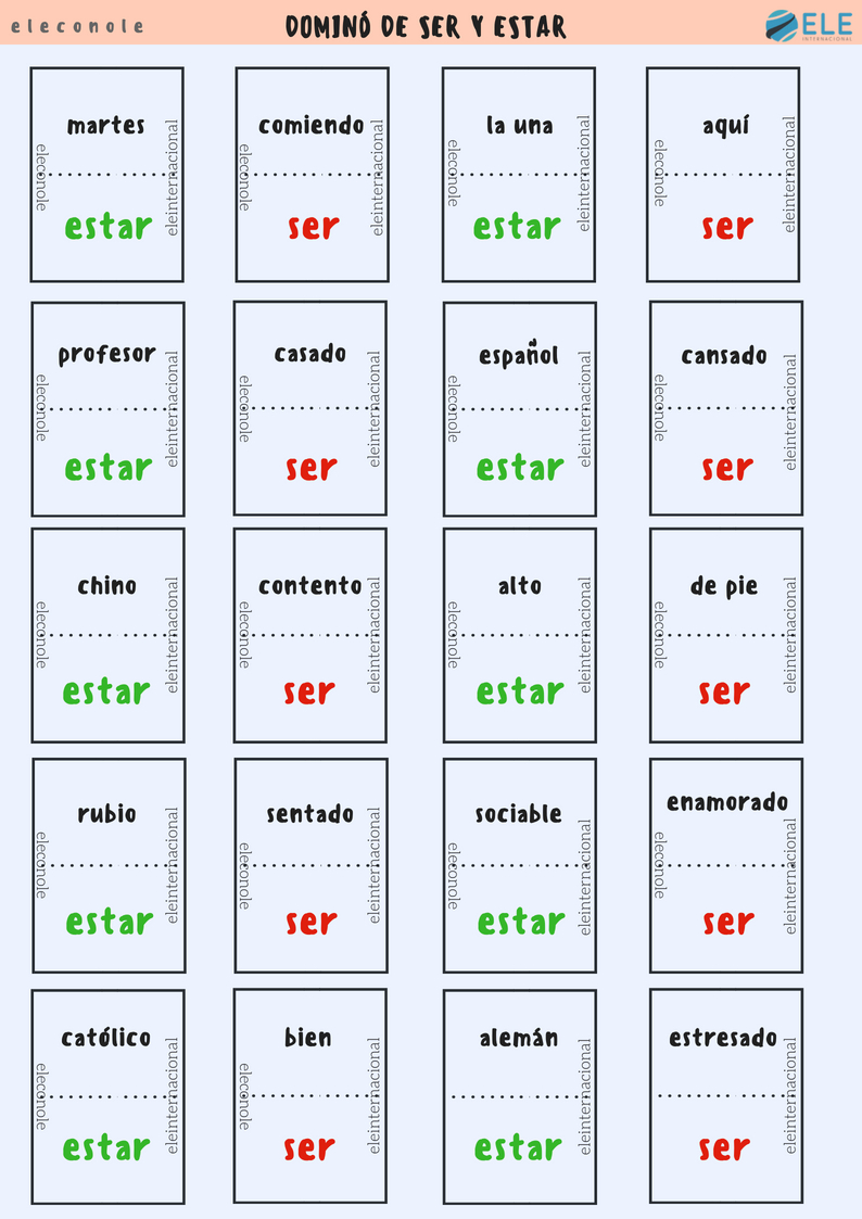 Juegos gramaticales para clase de español. Gramática en clase de ELE. Juego de mesa.