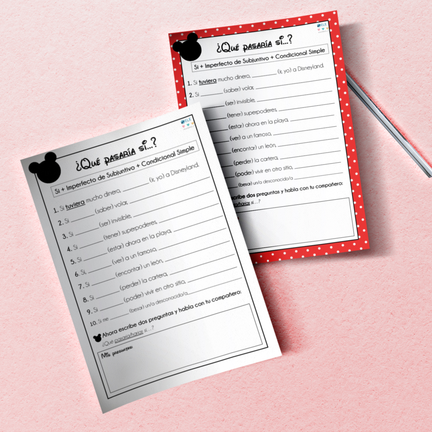 Fichas para clase de español Oraciones condicionales ficha para trabajar en clase de español. Actividades para trabajar oraciones condicionales. #profedeele