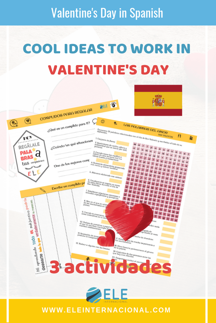 Ideas para trabajar en San Valentin en clase de español. Ideas y actividades originales. #profedeele #spanishteacher